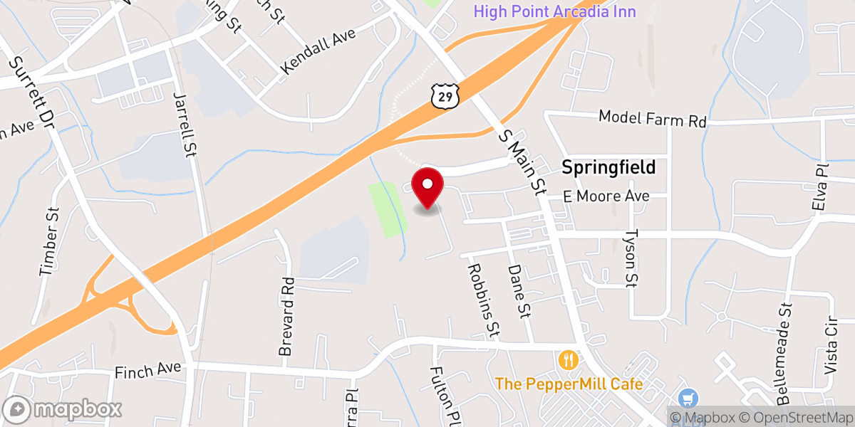 Map showing location of The Salvation Army High Point Corps