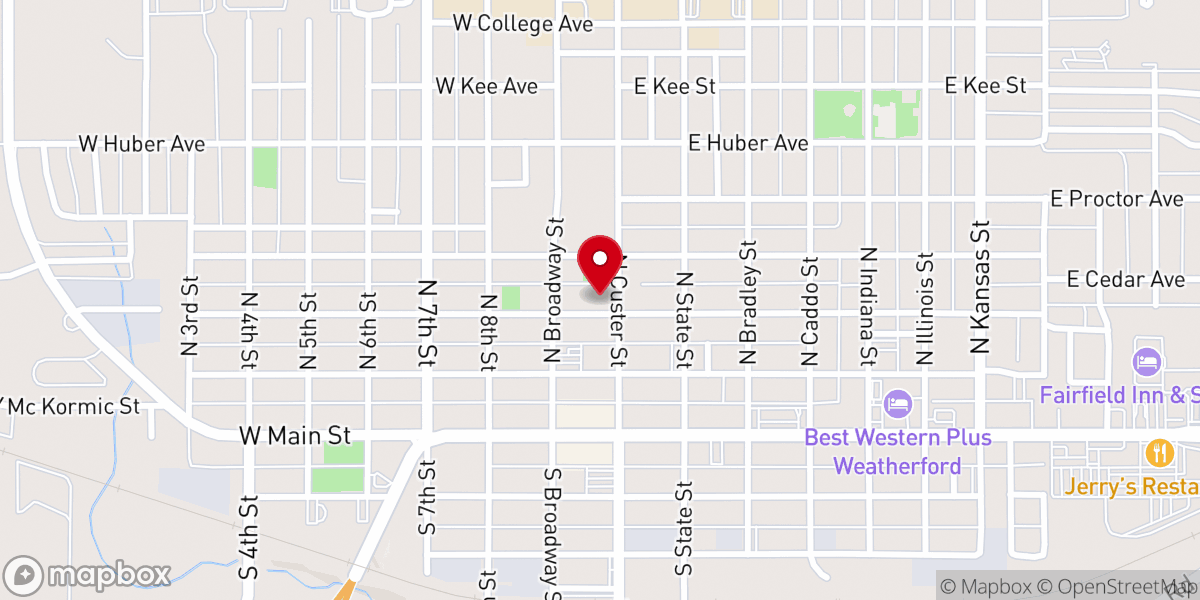Map showing location of Federated Church