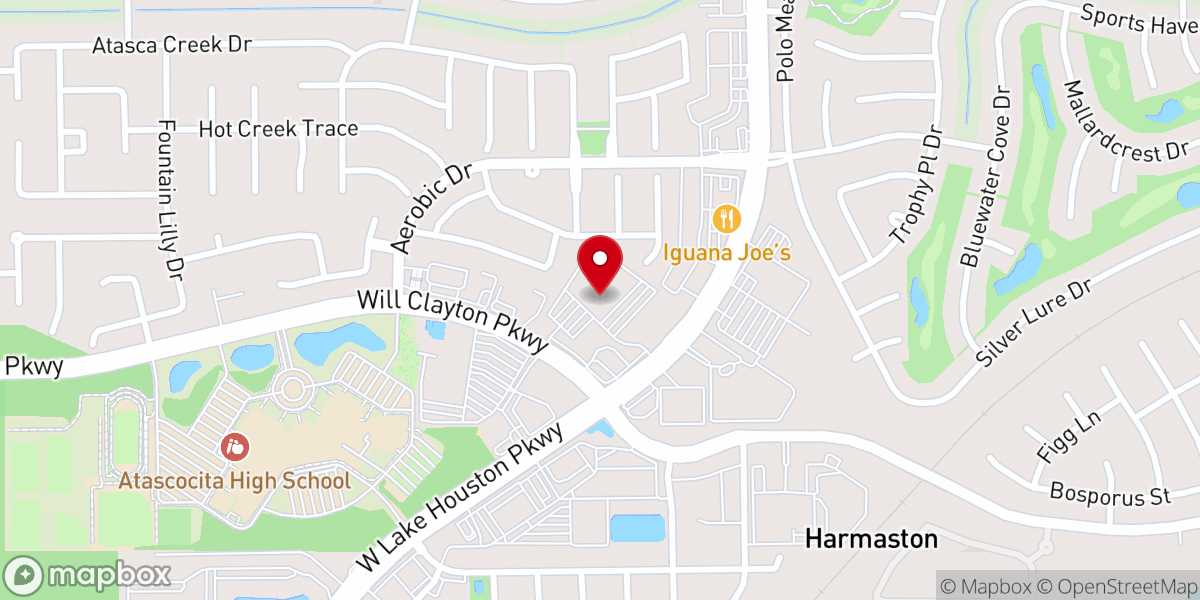 Map showing location of Woodlands Church Atascocita