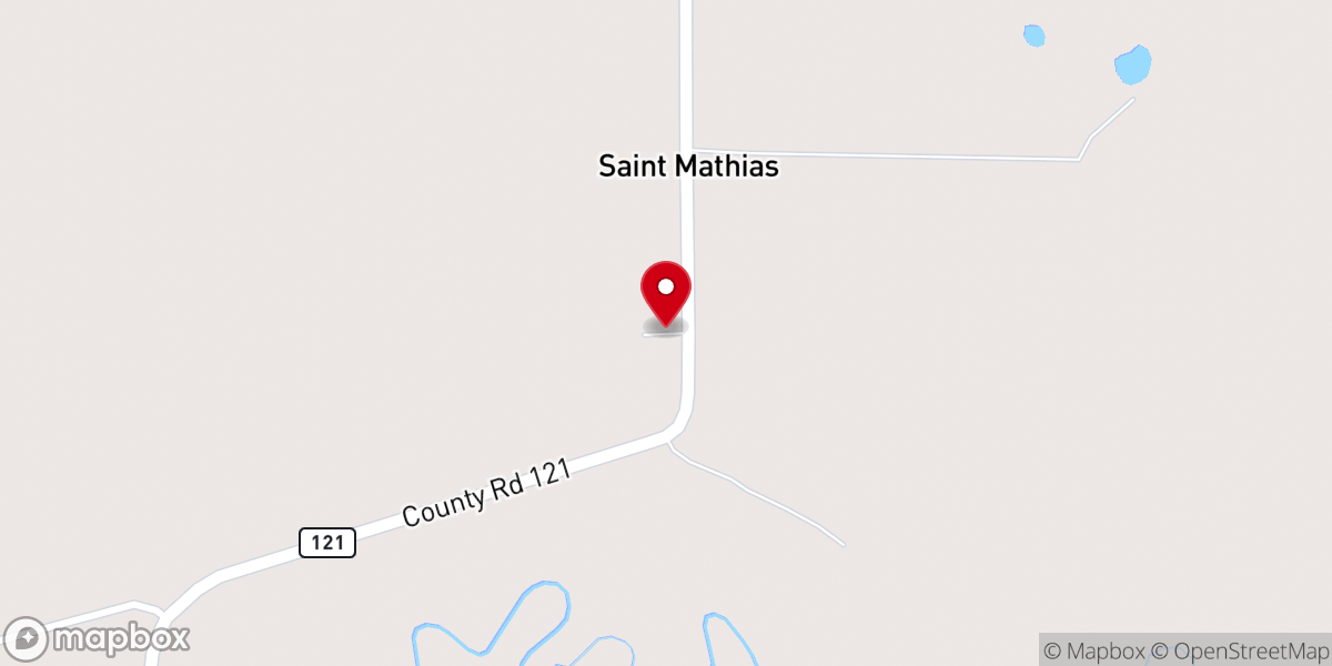 Map showing location of St Mathias Catholic Church