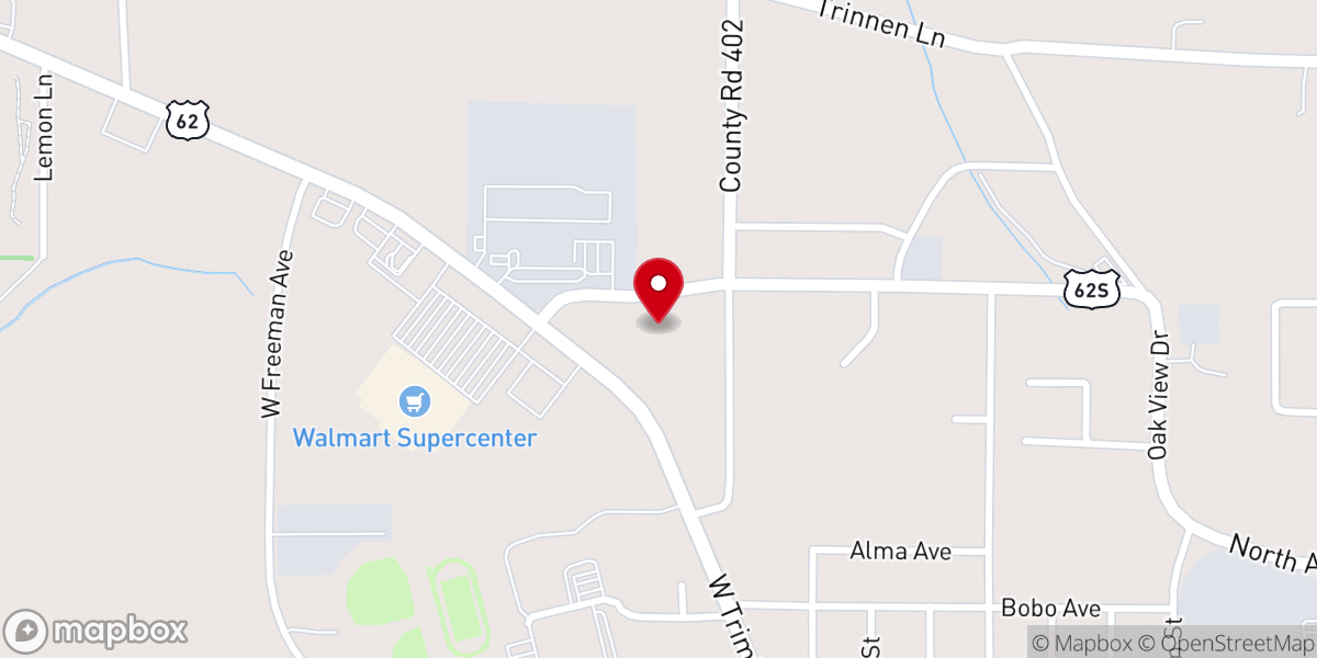 Map showing location of First Free Will Baptist Church