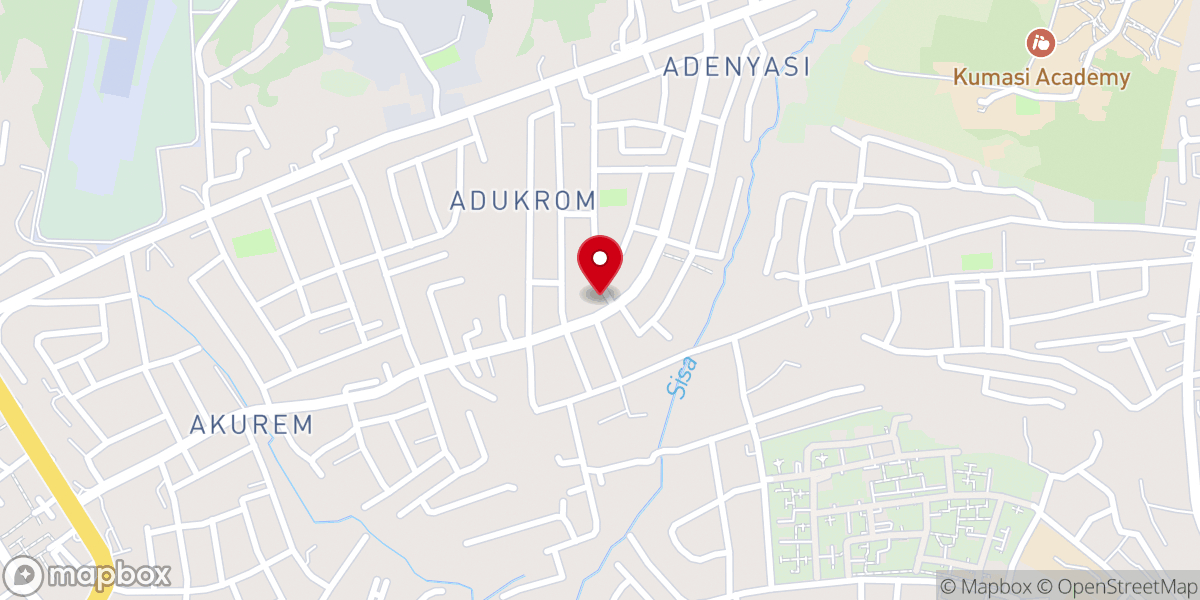 Map showing location of AIRPORT HILLS SEVENTH-DAY ADVENTIST CHURCH, ADENYASE KUMASI