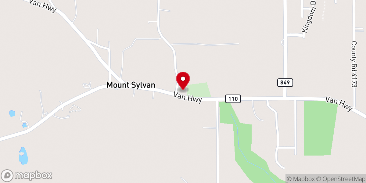 Map showing location of Mt Sylvan United Methodist Church