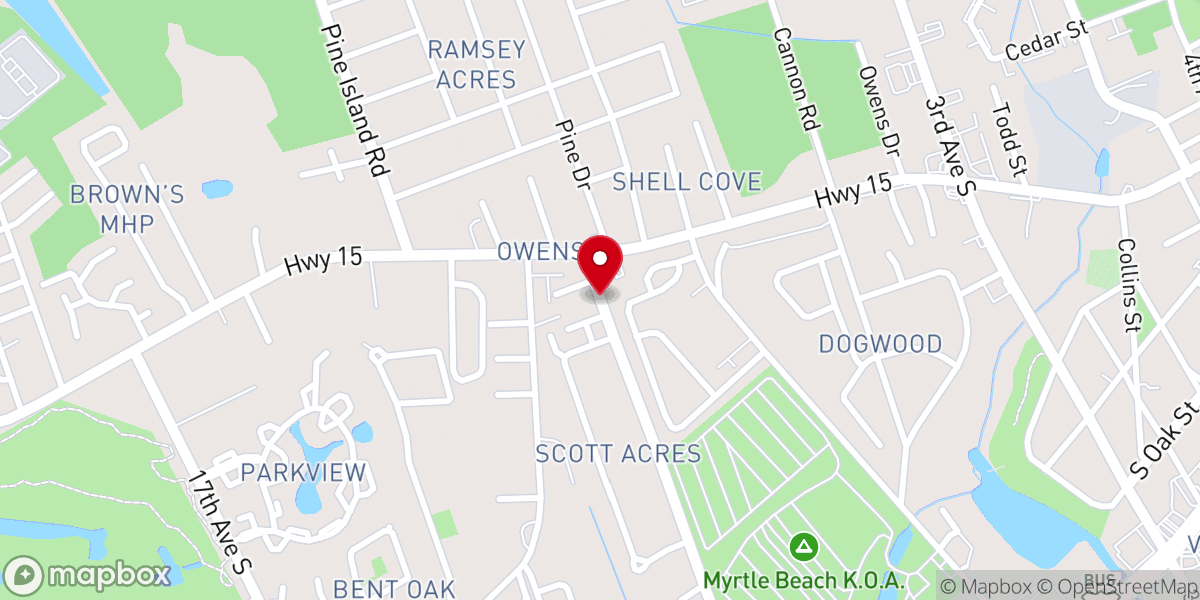 Map showing location of Bible Baptist Church