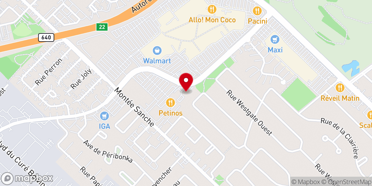 Map showing location of Rosemere Christian Church