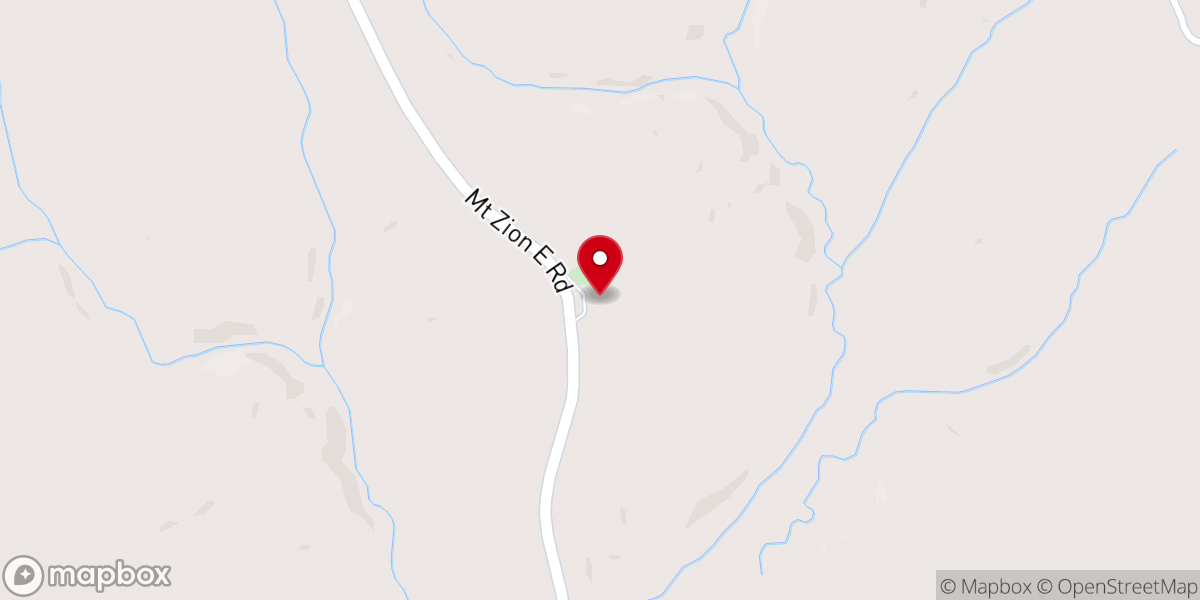 Map showing location of Mt Zion East Missionary Baptist Church