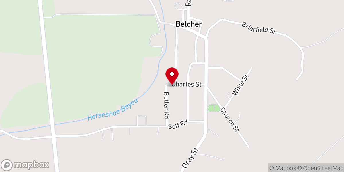 Map showing location of Village of Belcher