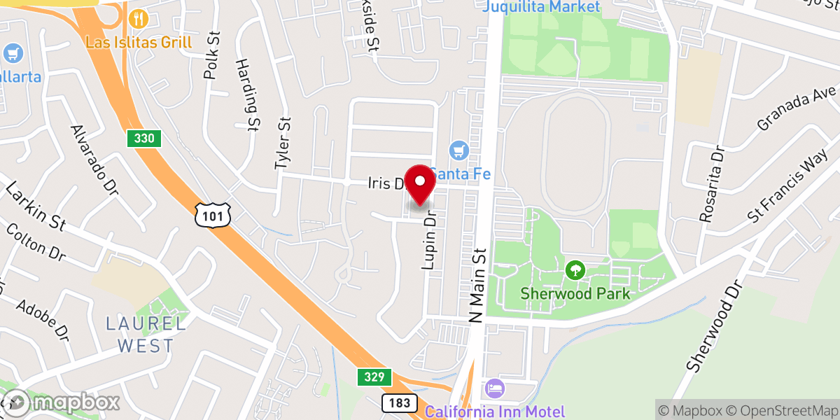Map showing location of Refuge Bible Church