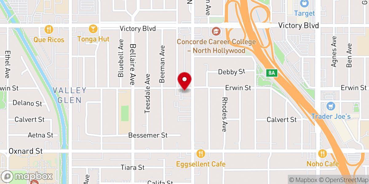 Map showing location of Church of Religious Science