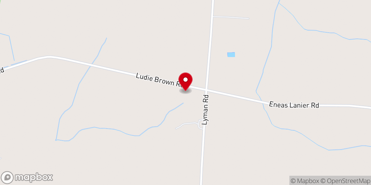 Map showing location of Lanier's Chapel OFWB Church