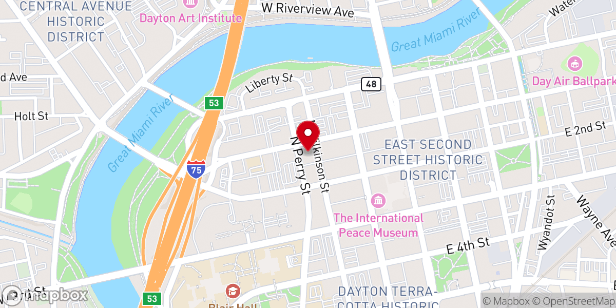 Map showing location of Westminster Presbyterian Church