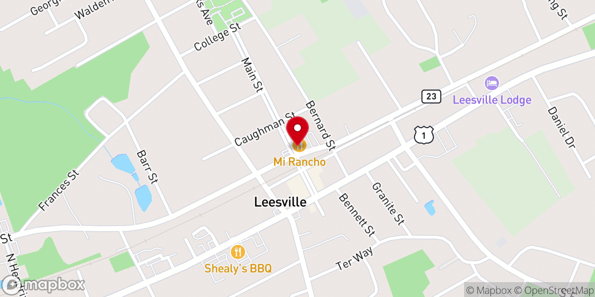 Map showing location of Mi Rancho