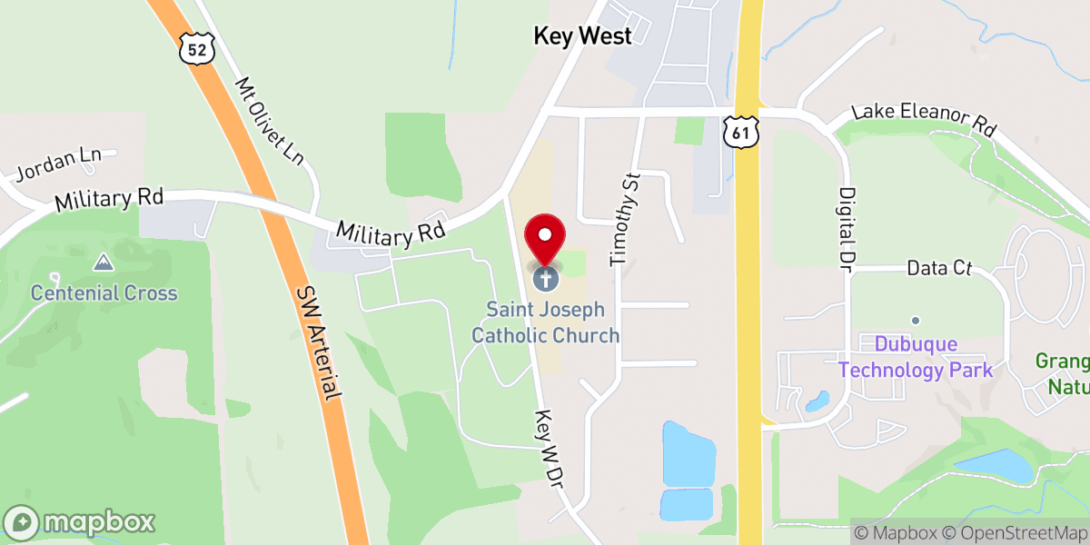 Map showing location of St Joseph's Catholic Church, Key West