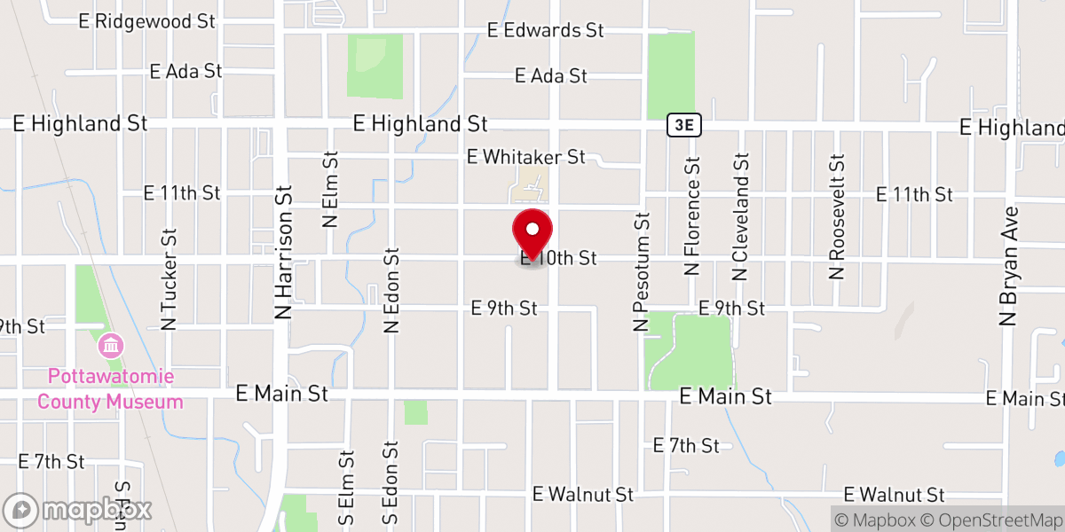 Map showing location of New Life Church