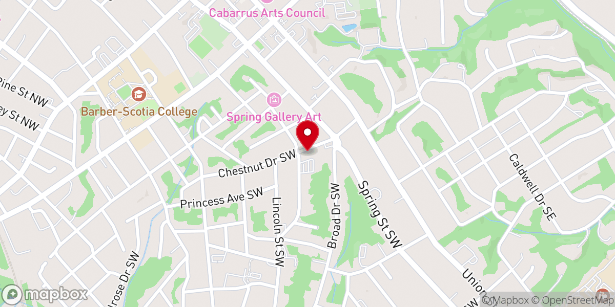 Map showing location of First Missionary Baptist Church