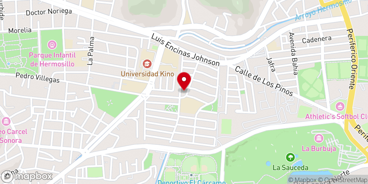 Map showing location of Santuario del Divino Niño Jésus
