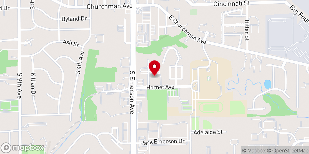 Map showing location of Beech Grove Independent Nazarene Church
