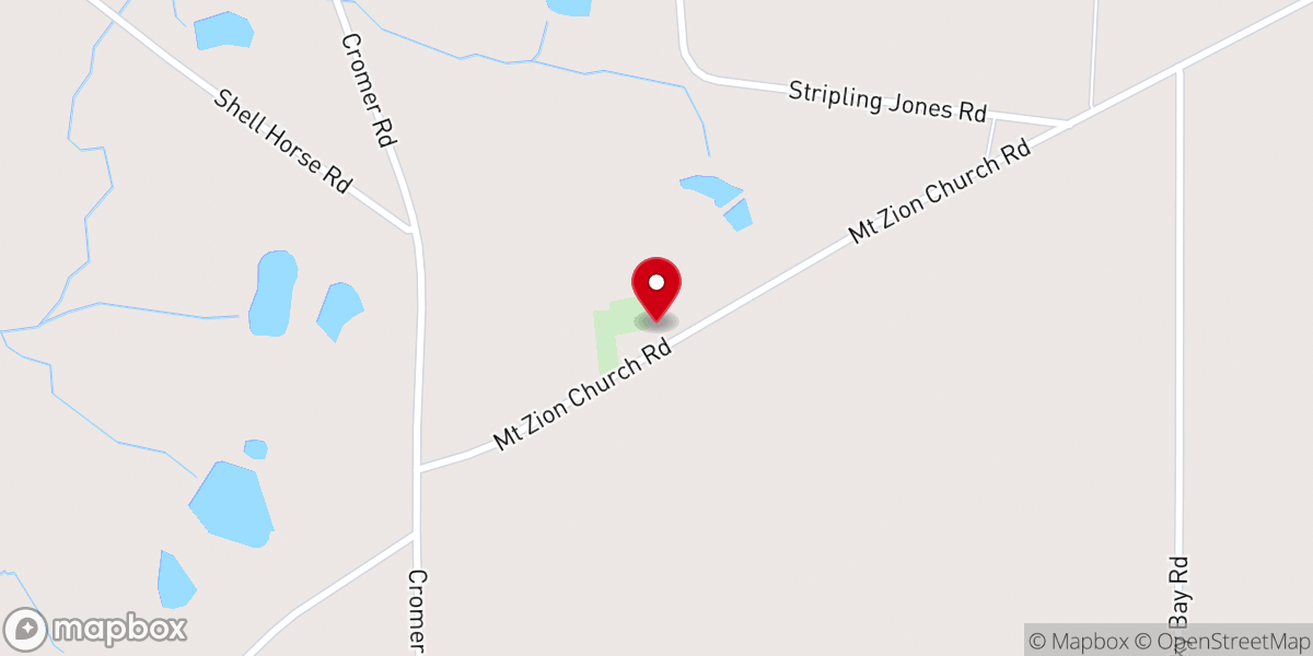 Map showing location of Mt Zion Baptist Church