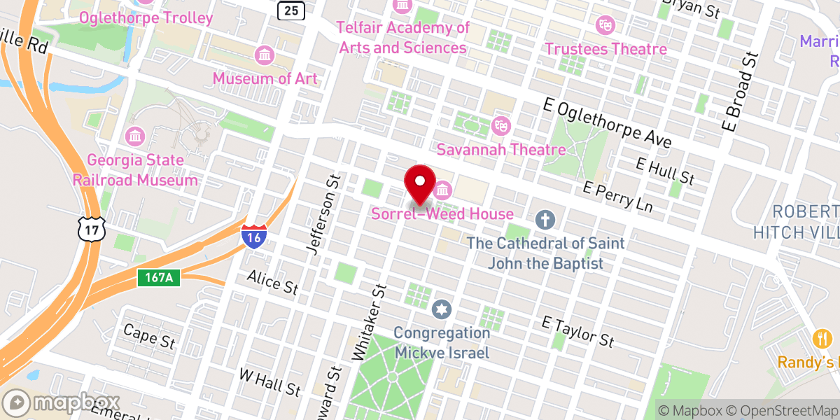 Map showing location of St John's Episcopal Church