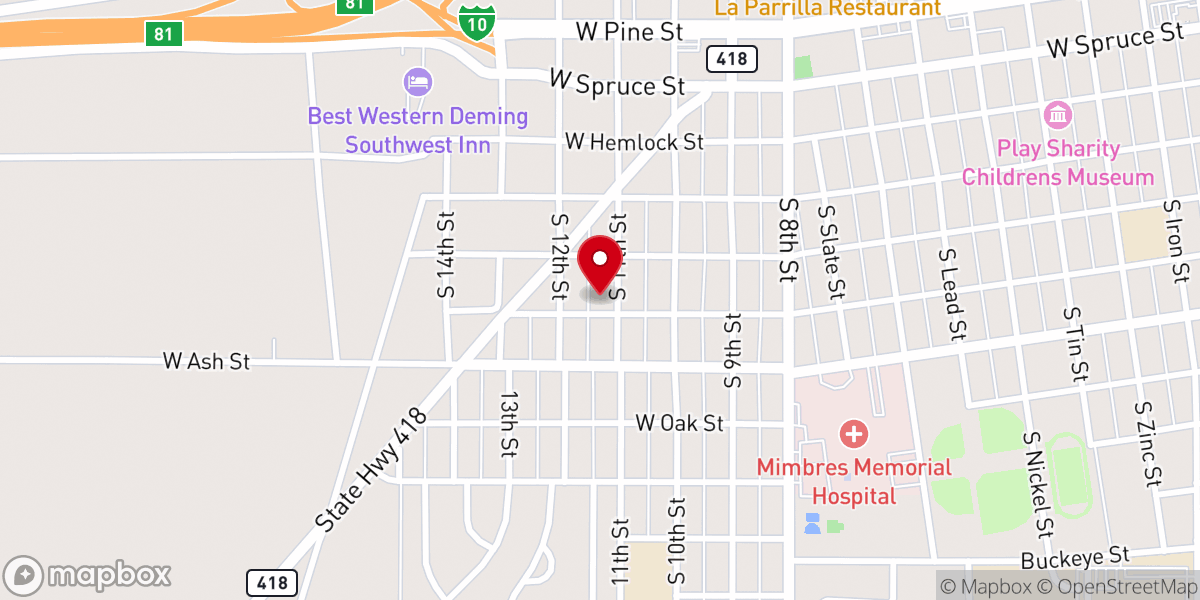 Map showing location of Calvary Chapel Deming
