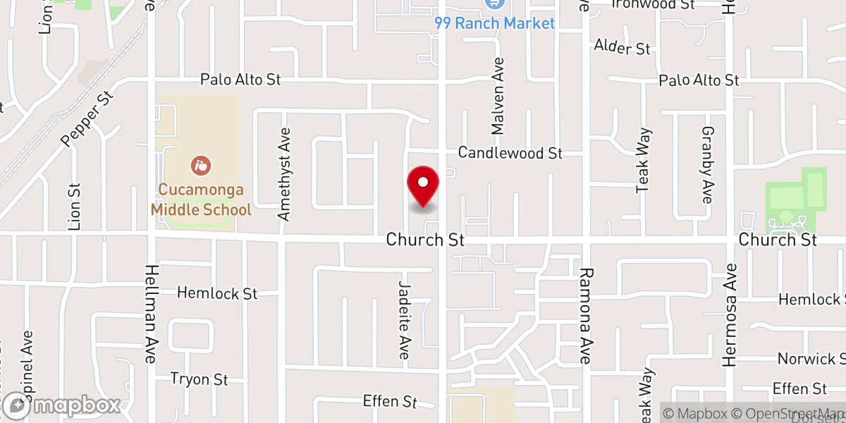 Map showing location of The United Methodist Church of Cucamonga