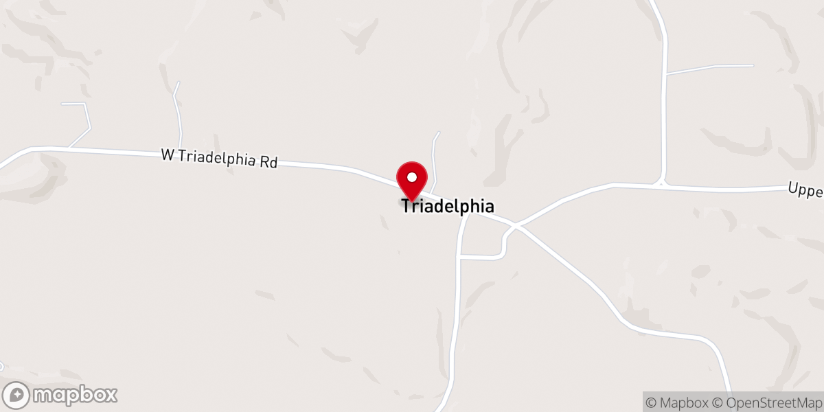 Map showing location of Triadelphia Methodist Church