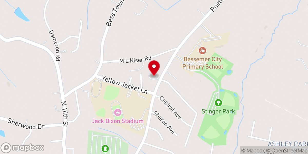 Map showing location of St Andrew's Episcopal Church