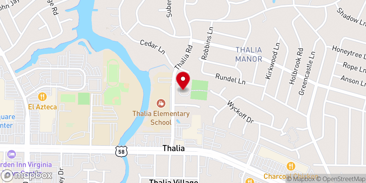 Map showing location of New Life Church- Town Center Campus