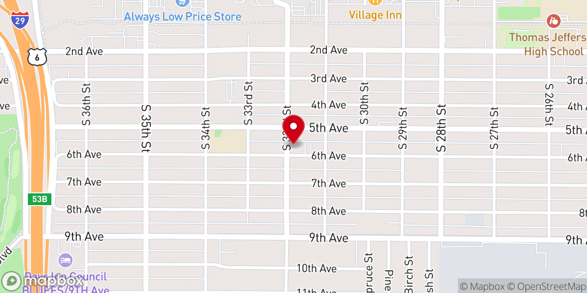 Map showing location of Westminster Presbyterian Church USA