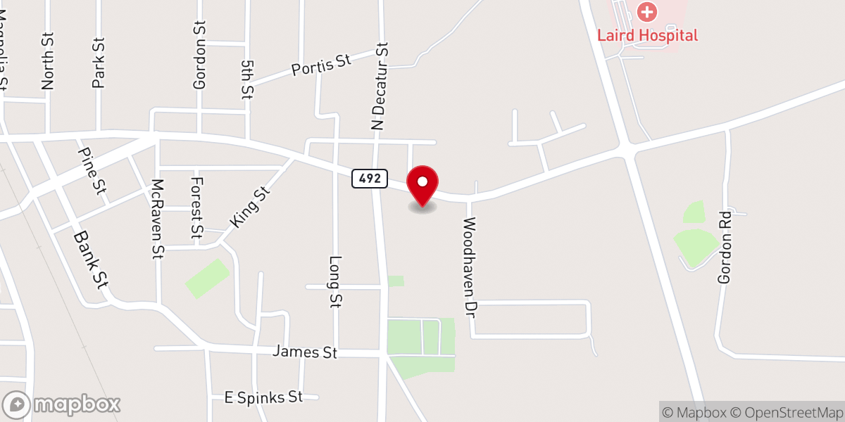 Map showing location of First Presbyterian Church