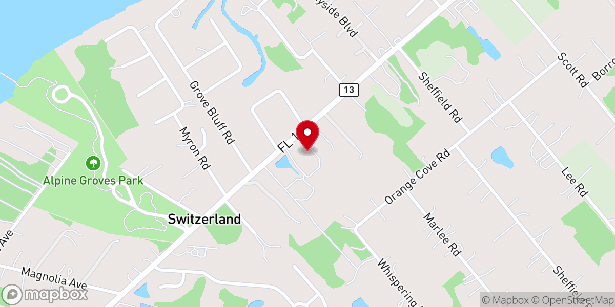 Map showing location of Swiss Cove Christian Church