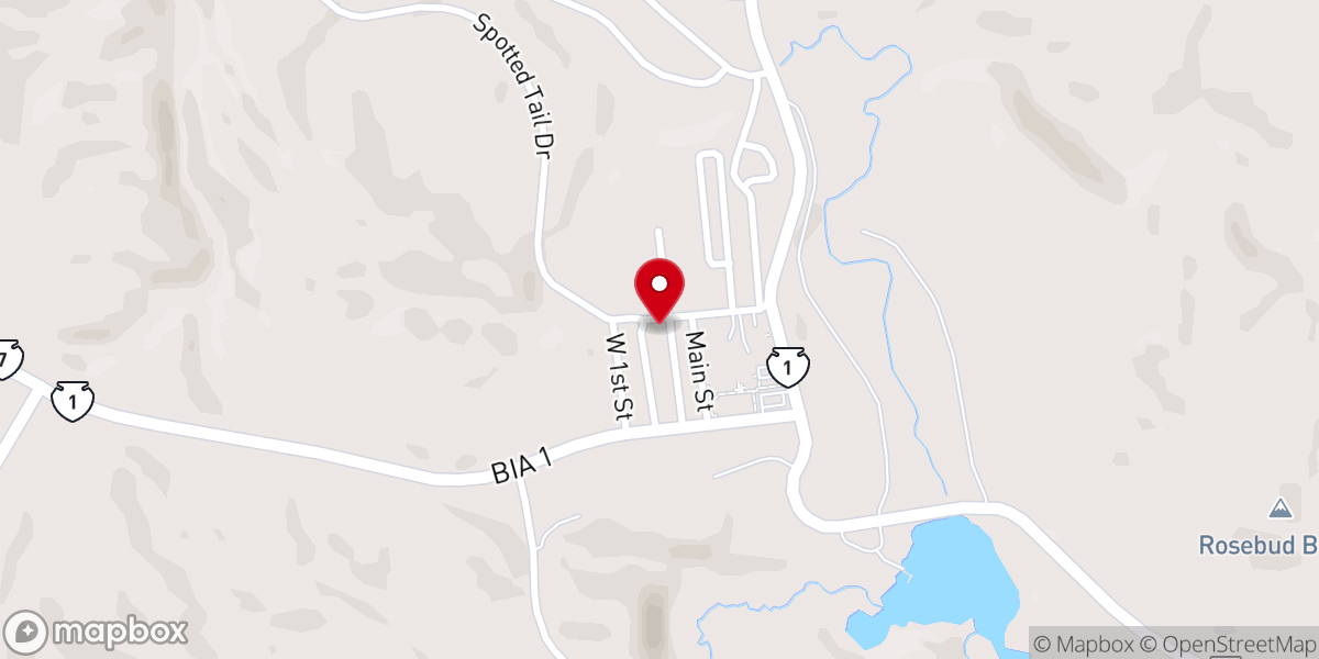 Map showing location of Rosebud Lutheran Church