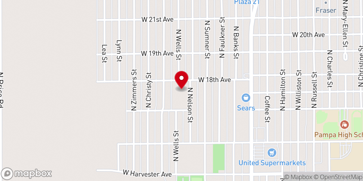 Map showing location of Hillside Christian Church