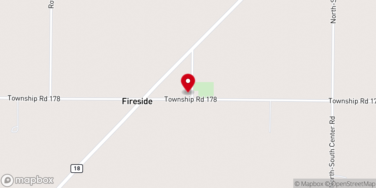 Map showing location of Zion United Church of Christ, Fireside