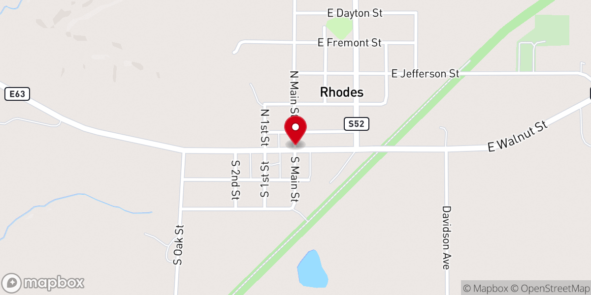 Map showing location of Rhodes