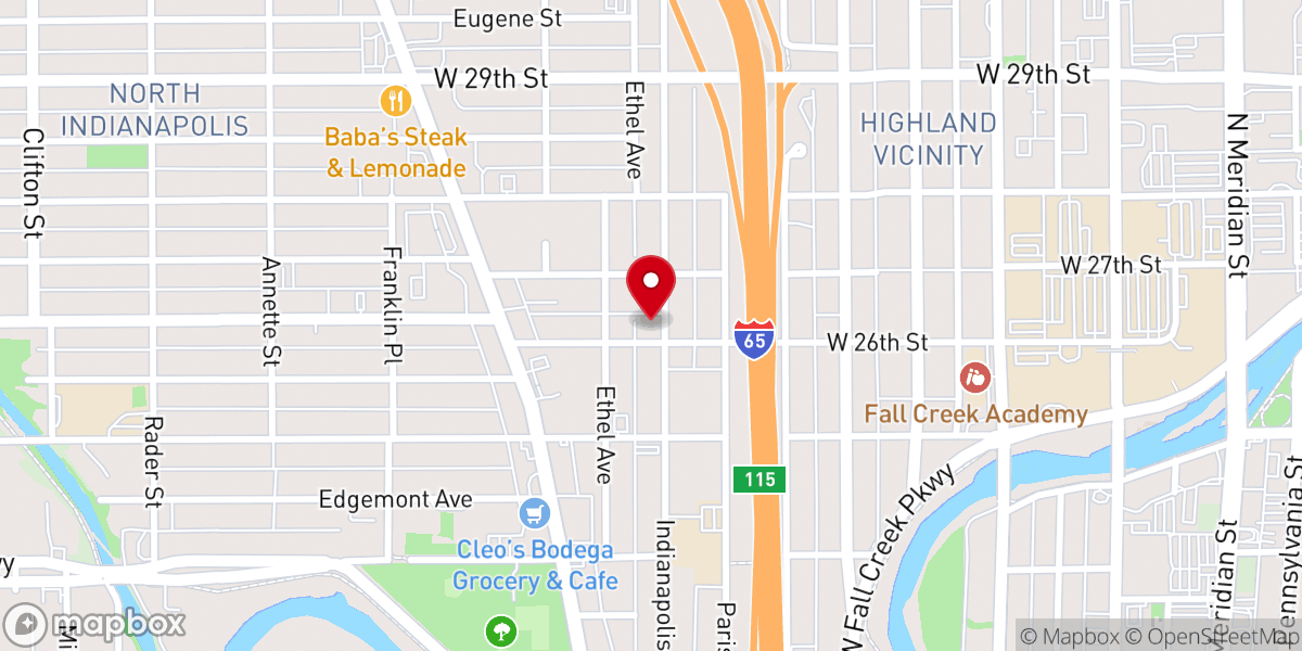 Map showing location of True Tried Missionary Baptist Church
