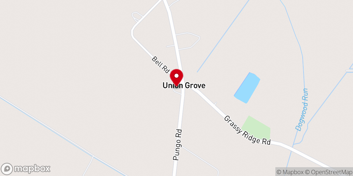 Map showing location of Union Grove Church of Christ