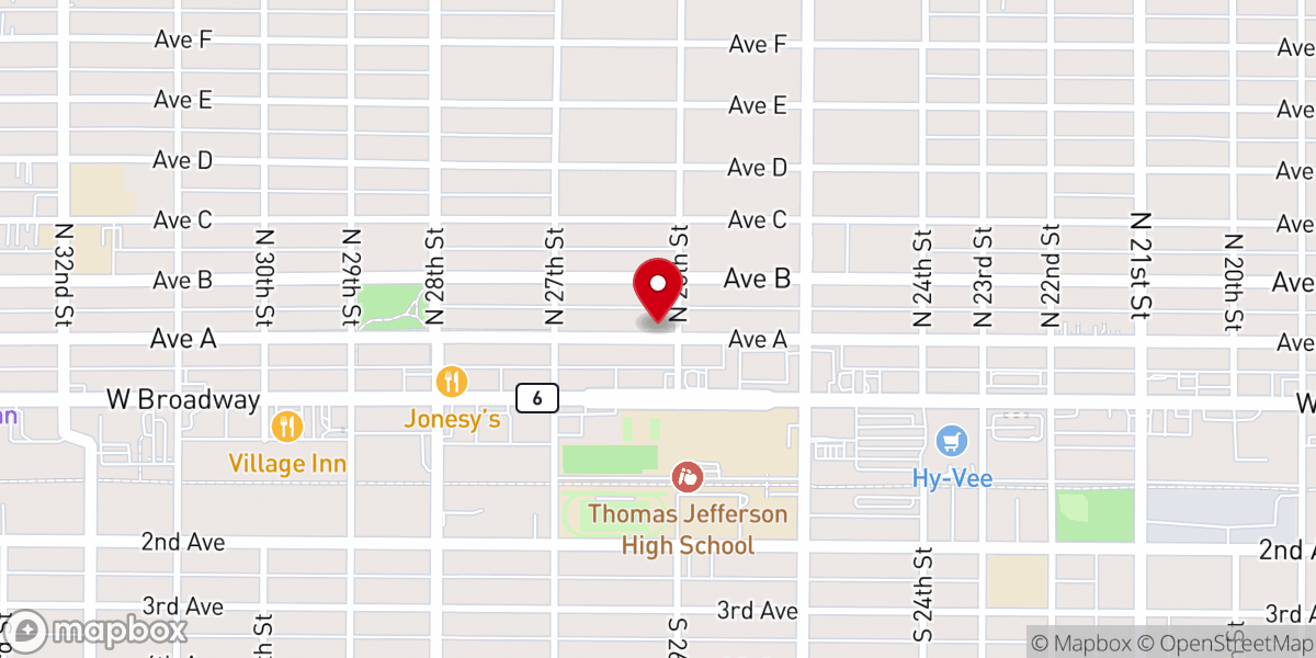Map showing location of First Church of the Nazarene