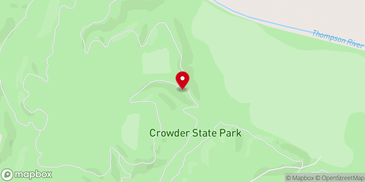 Map showing location of Crowder State Park