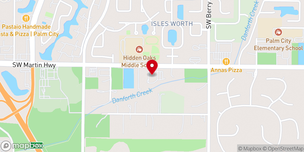 Map showing location of Palm City Presbyterian Church Columbarium