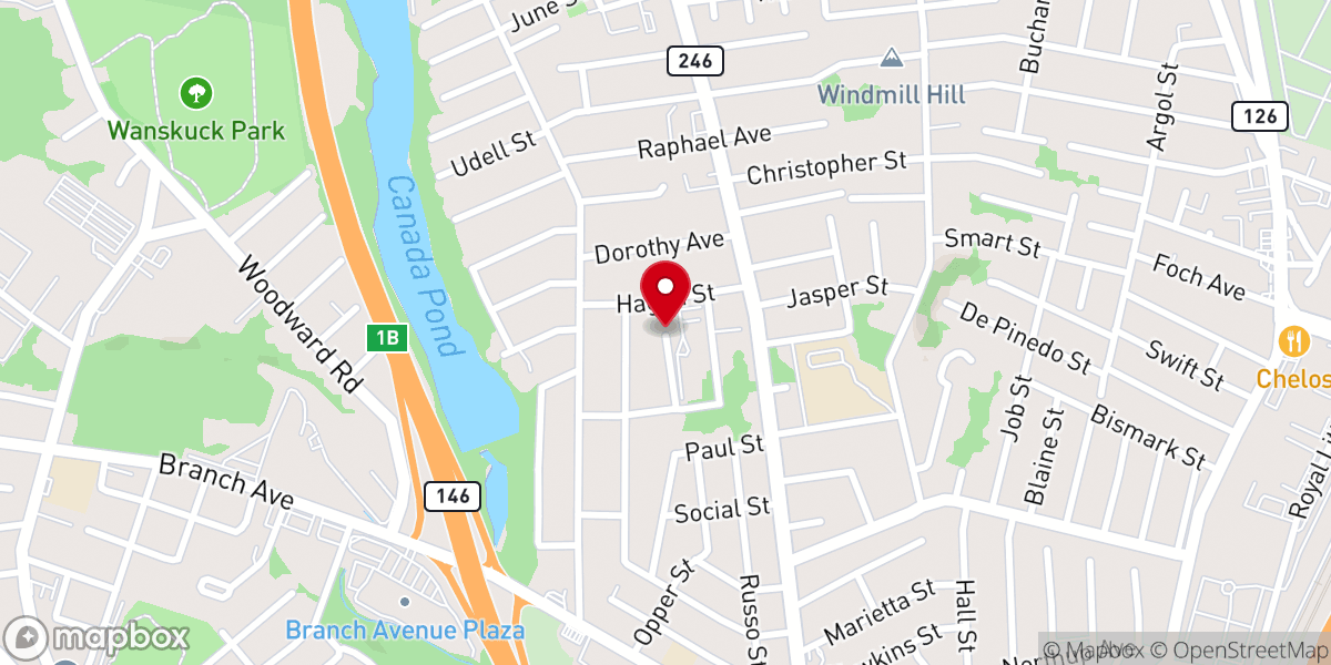 Map showing location of Temple Sinai Suburban Reform Temple