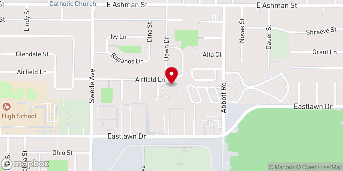Map showing location of Aldersgate Church Midland