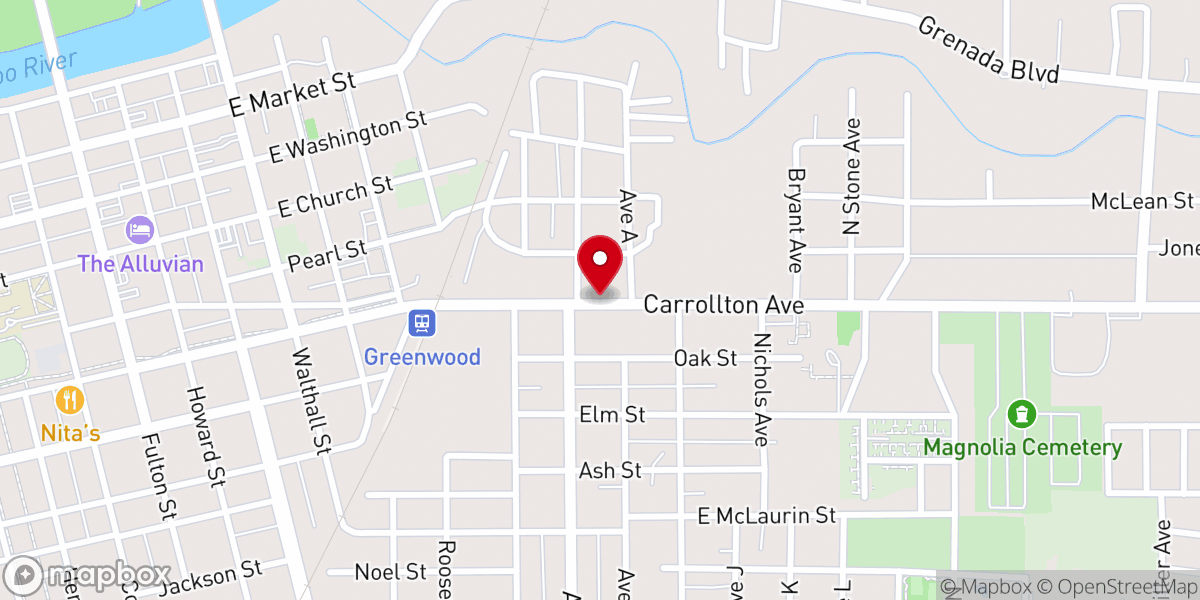 Map showing location of Greenwood Restoration Church