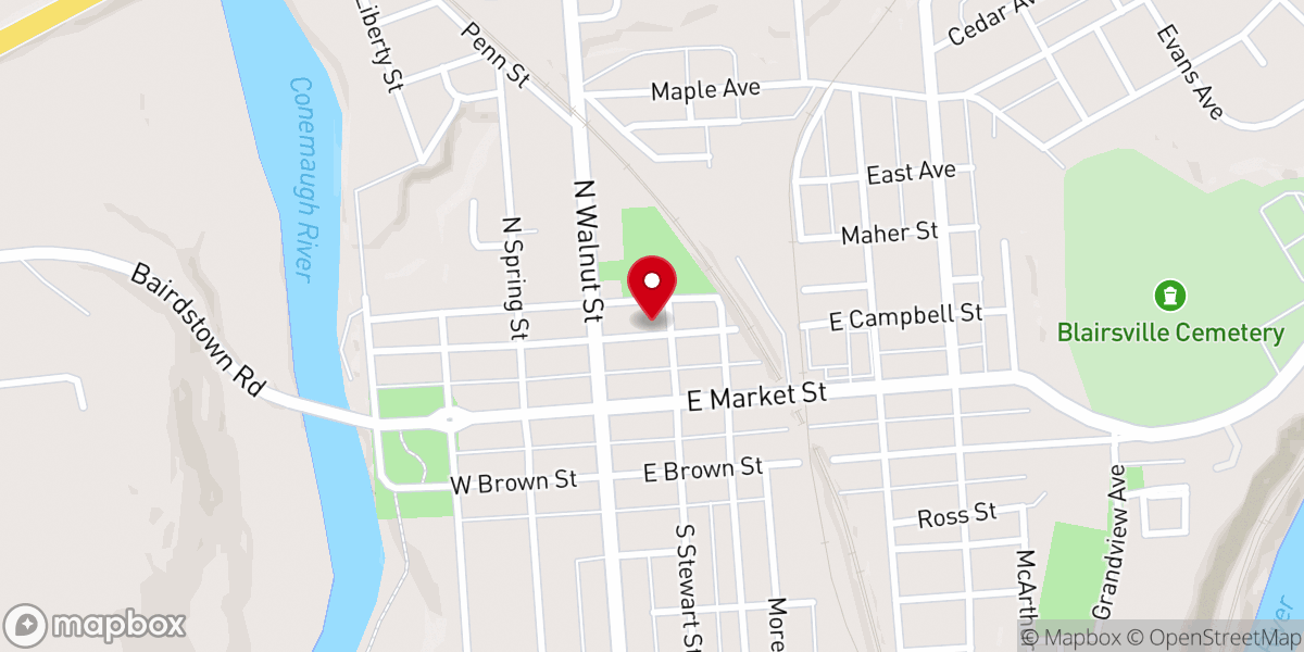 Map showing location of Big Red House