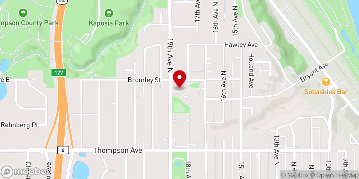 Map showing location of St. John Vianney Catholic Church