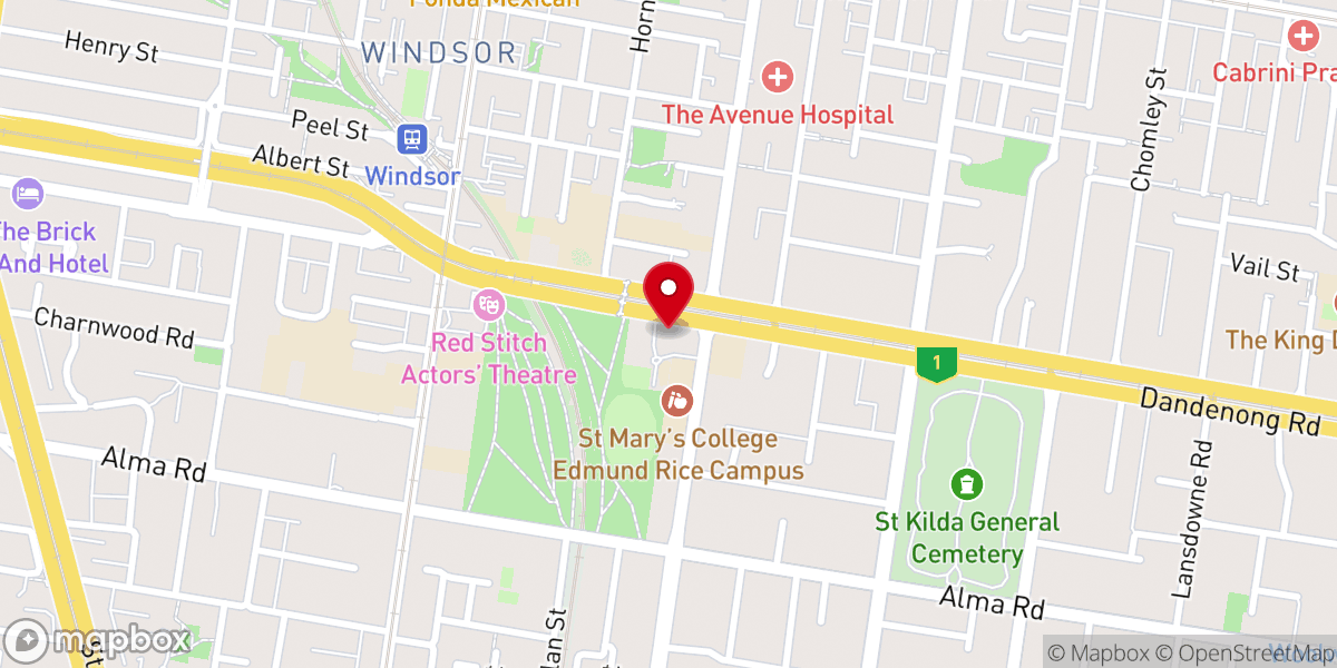 Map showing location of St Mary's Catholic Church