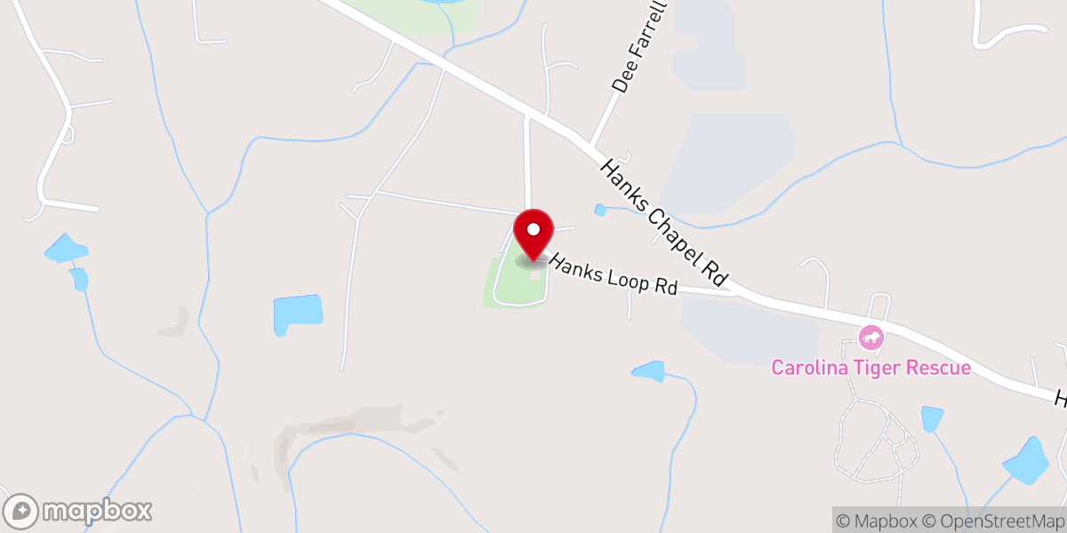 Map showing location of Hanks Chapel United Church of Christ