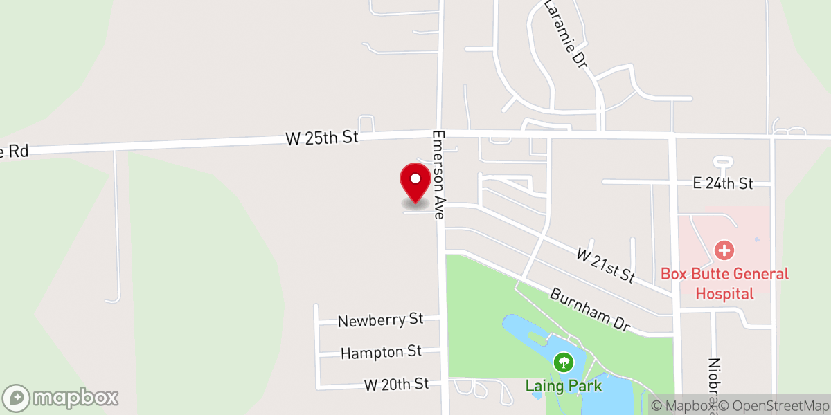 Map showing location of Saint John's Lutheran Church