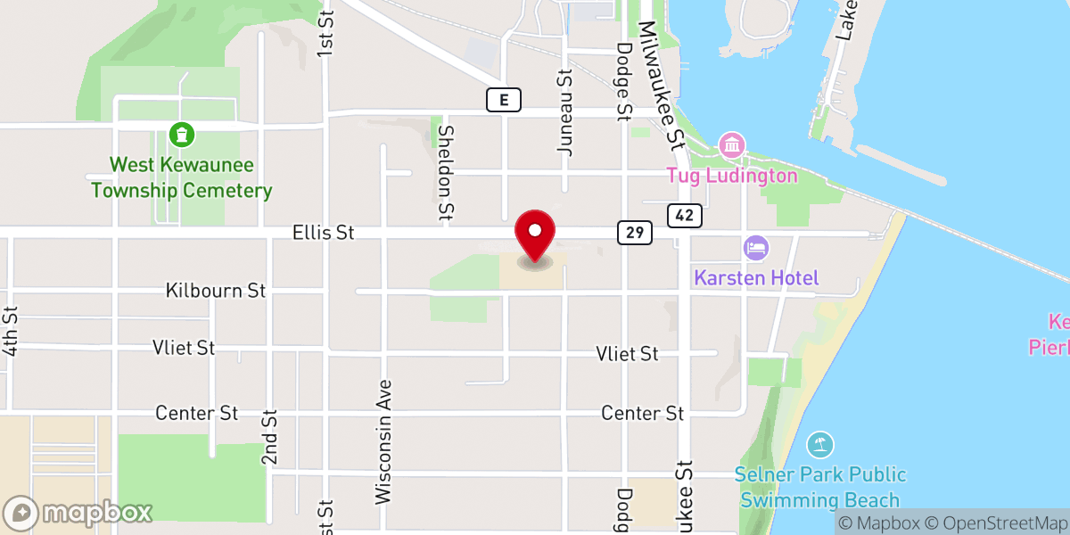 Map showing location of Holy Rosary Catholic Church