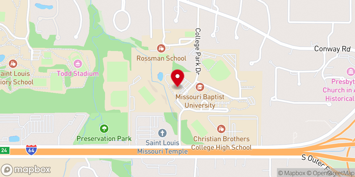 Map showing location of Pillsbury Chapel & Dale Williams Fine Arts Center